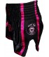 Short de muay thai, k1, kick boxing rosa/negro pantalon Custom Fighter