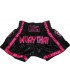 Short de muay thai, k1, kick boxing rosa/negro pantalon Custom Fighter