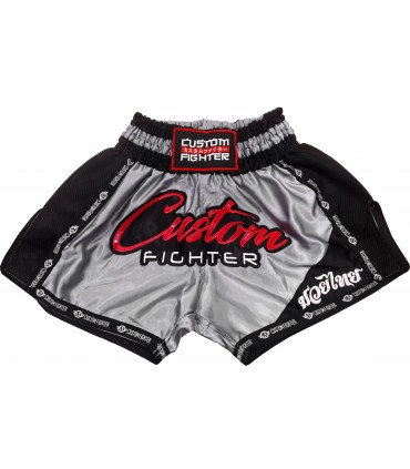 Pantalón de Muay Thai - Short de Muay Thai - Retro Dark Grey Custom Fighter