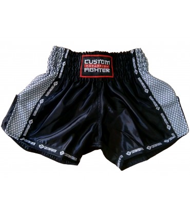Short Muay Thai Retro Custom Fighter Negro - hasta XXXL tallas grandes