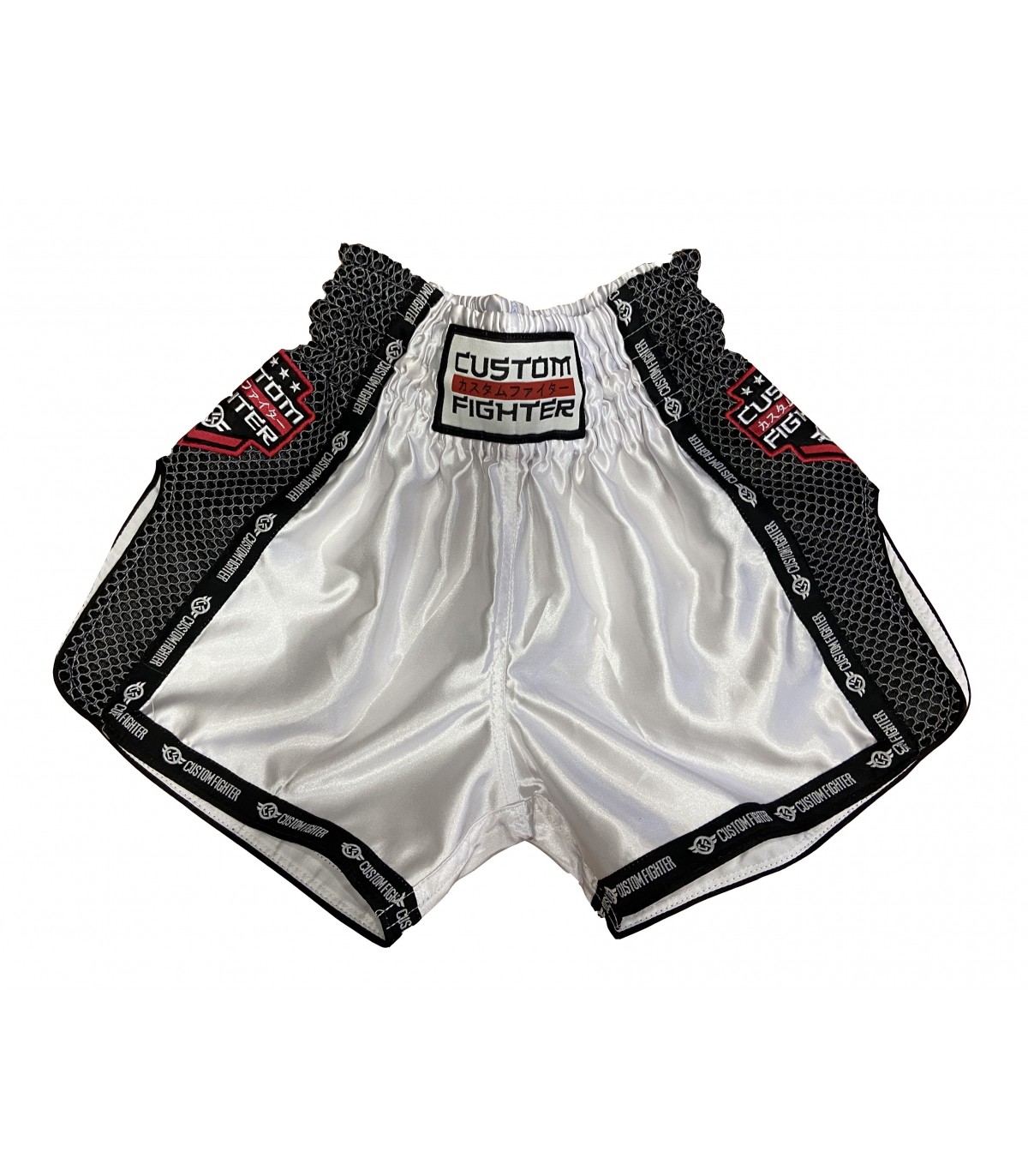 Short de muay thai, k1, kick boxing rosa/negro pantalon Custom Fighter