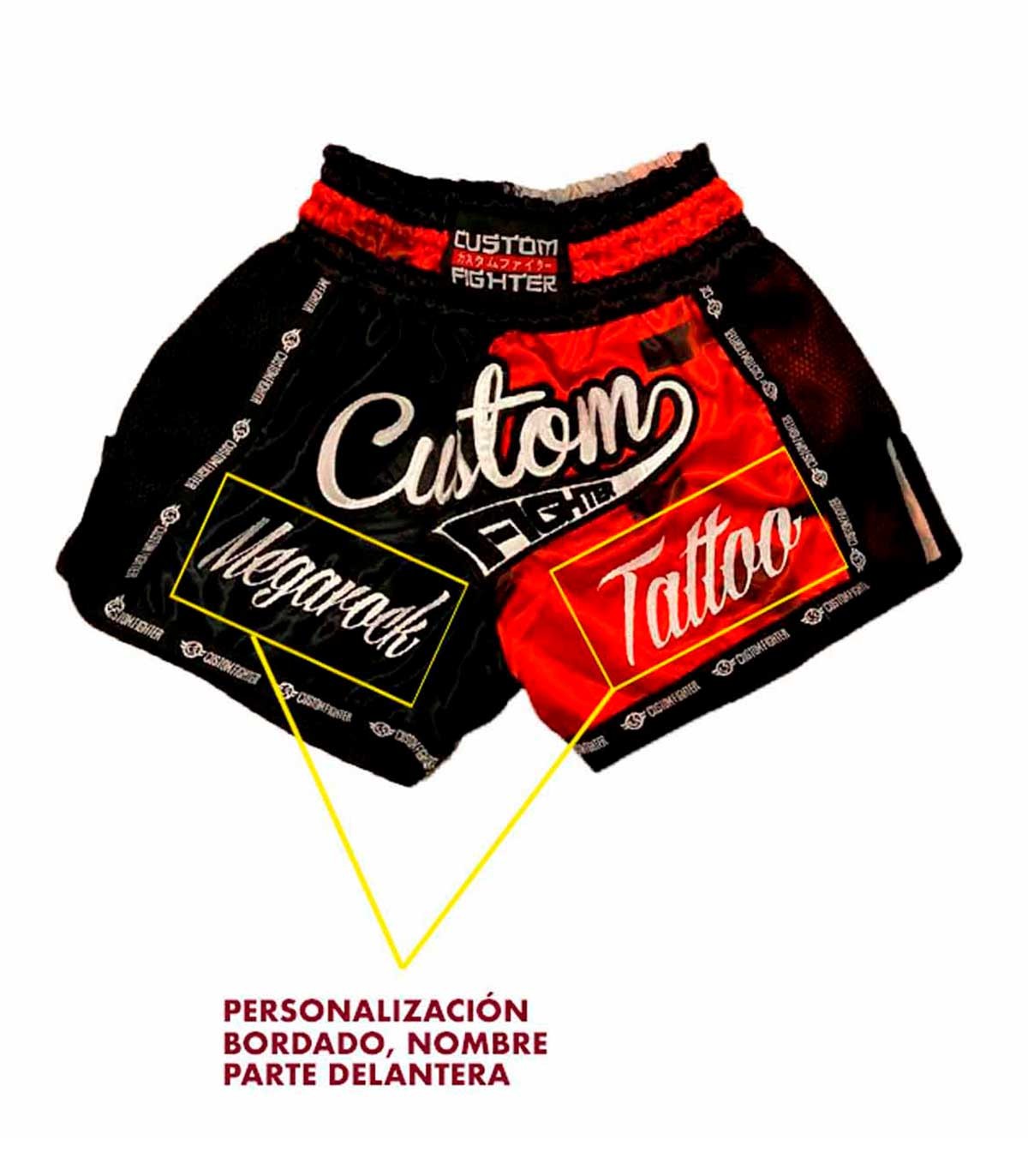 Personalización para Pantalones Shorts de Muay Boxeo, - Custom fighter