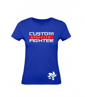 Camiseta femenina artes marciales y deportes de contacto Custom Fighter Azul