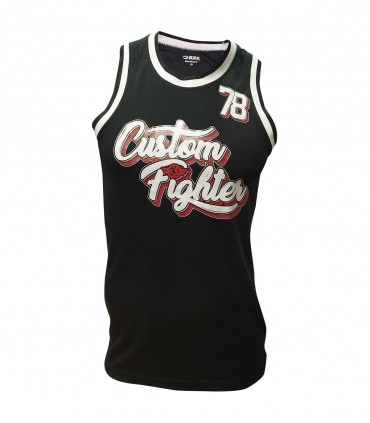 CAMISETA BASKET NEGRA CUSTOM FIGHTER
