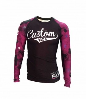 RASH GUARD de lycra NO GI o grappling  MORADO CUSTOM FIGHTER