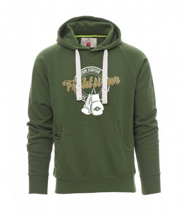 Sudadera Custom Fighter con costuras reforzadas y capucha, con bolsillo canguro y cremallera. Un esencial para los días de invie