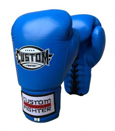 GUANTES DE PELEA PROFESIONALES AZULES CUSTOM FIGHTER