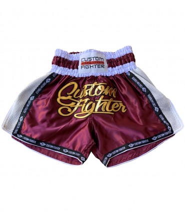 Short de muay thai k1 kick boxing estilo retro  Granate  Custom Fighter