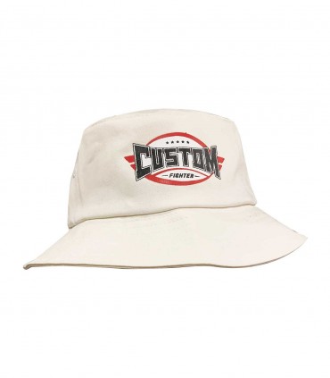 Bucket Hat Custom Fighter blanco- sombrero moda Flexfit