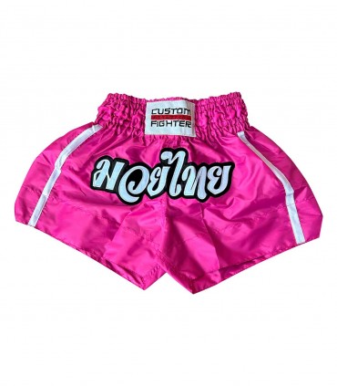SHORT k1 kick boxing pantalon thai OLD SCHOOL ROSA Custom Fighter