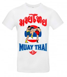 CAMISETA MUAY THAI VINTAGE BLANCA CUSTOM FIGHTER