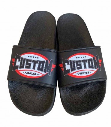 CHANCLAS STICKER NEGRAS CUSTOM FIGHTER