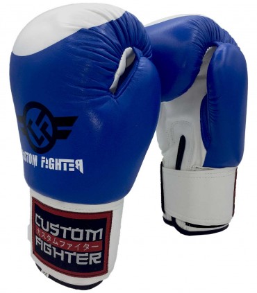 GUANTES de boxeo para competición AMATEUR AZUL con cámara de aire Custom Fighter