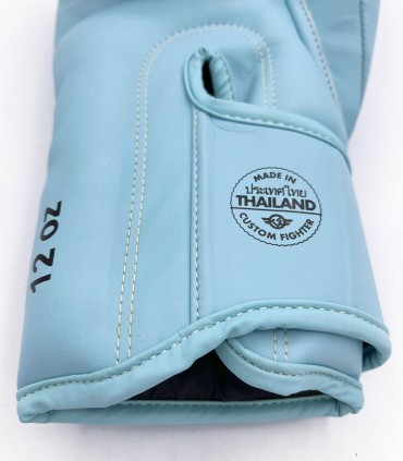 Guantes de Boxeo Custom Fighter fabricados en Tailandia color Azul Celeste
