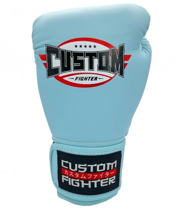 Guantes de Boxeo Custom Fighter fabricados en Tailandia color Azul Celeste