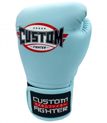 Guantes de Boxeo Custom Fighter fabricados en Tailandia color Azul Celeste