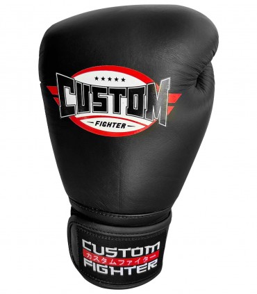 Guantes de Boxeo Custom Fighter fabricados en Tailandia - Guantes de Muay Thai negros