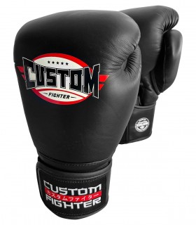 Guantes de Boxeo Custom Fighter fabricados en Tailandia - Guantes de Muay Thai negros