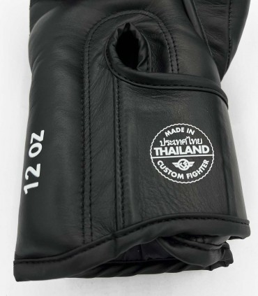 Guantes de Boxeo Custom Fighter fabricados en Tailandia - Guantes de Muay Thai negros
