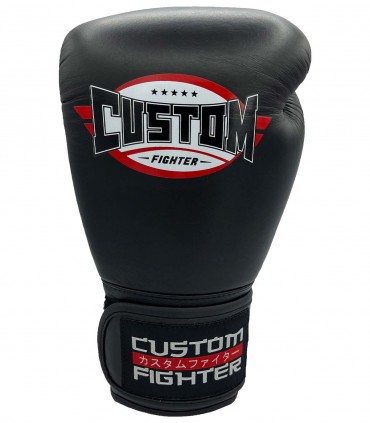Guantes de Boxeo Custom Fighter fabricados en Tailandia - Guantes de Muay Thai negros
